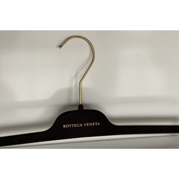 Bottega Veneta Brown Velvet 15" Pants Hangers with Gold Hardware - Picture 6 of 7